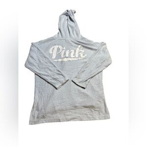 💖‎ Victoria’s Secret PINK ✨ Terry Cloth Lace Up Tunic Hoodie L 💖